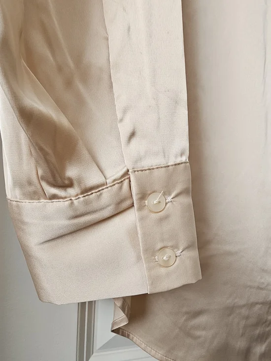 Torrid Champagne Silky Button-Up Shirt - Picture 3 of 5